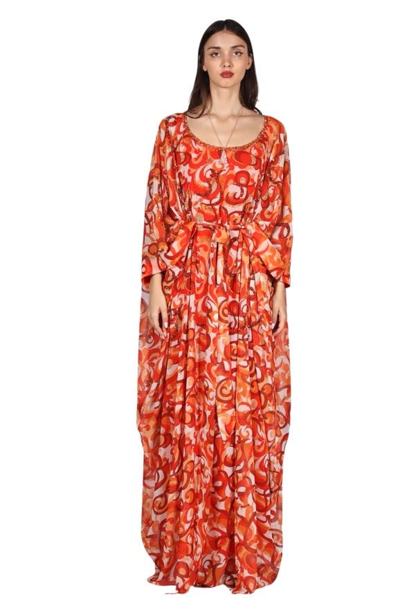 Larmoire Fiery swirl Jalabiya - Artistry in Motion